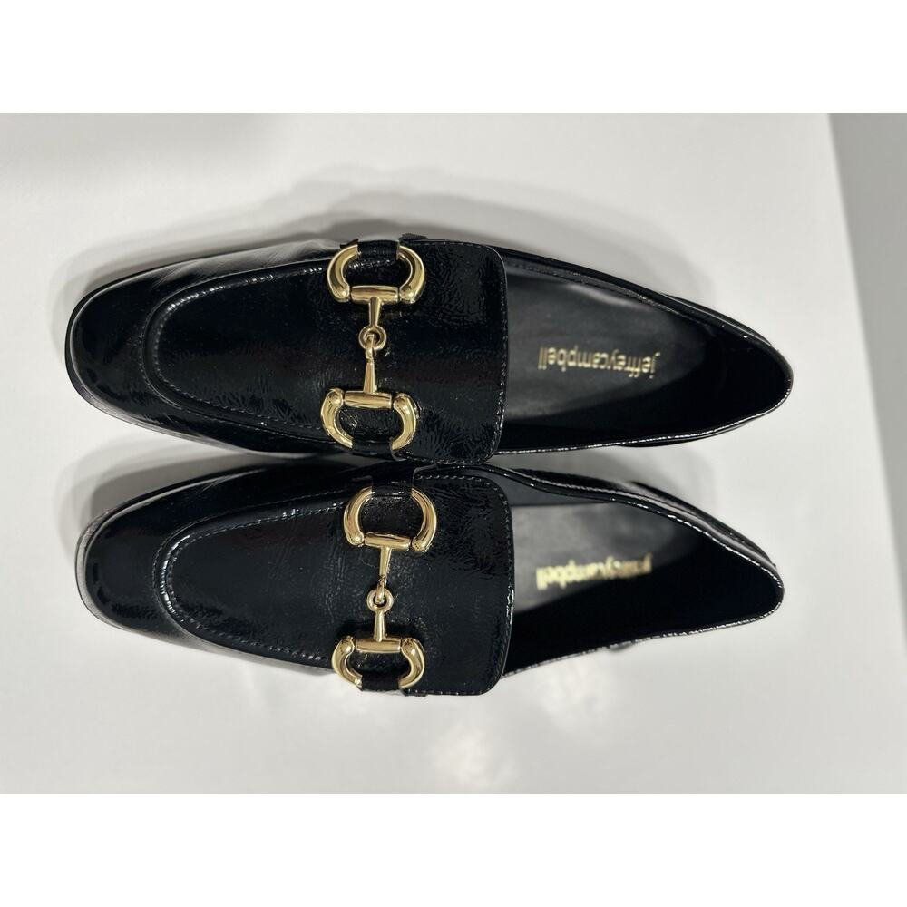 Jeffrey Campbell Black Gold Horse Bit Loafer Size 7